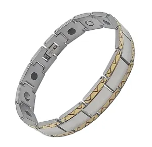 Stainless Steel Magnetic Germanium Gold Edge Bracelet