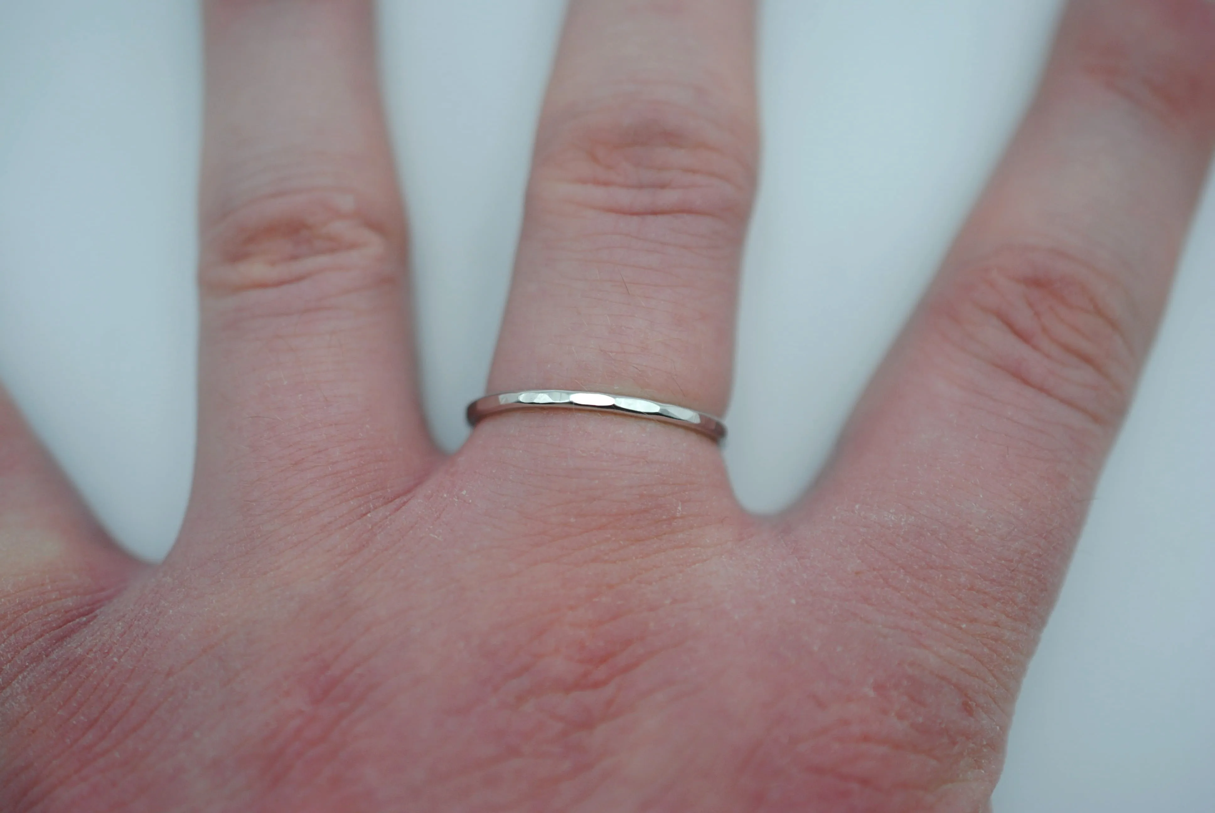 Thick Rhodium Stacker Ring