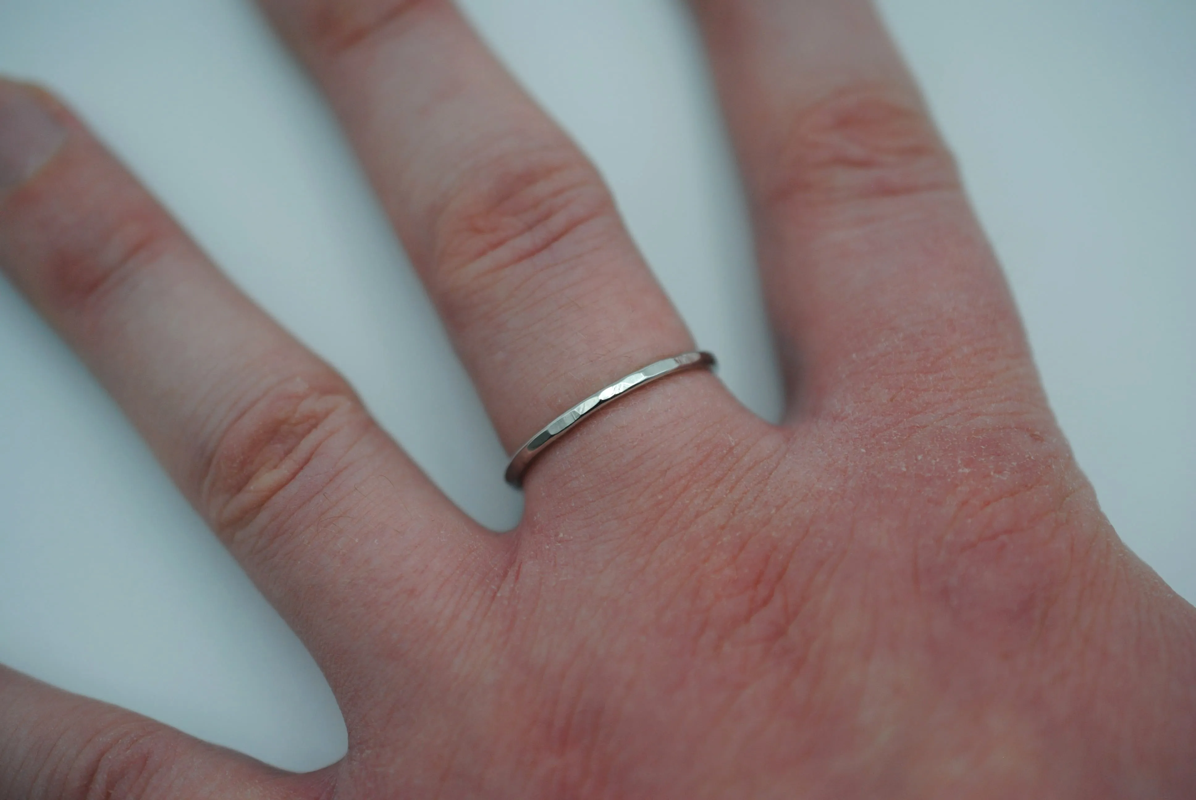 Thick Rhodium Stacker Ring