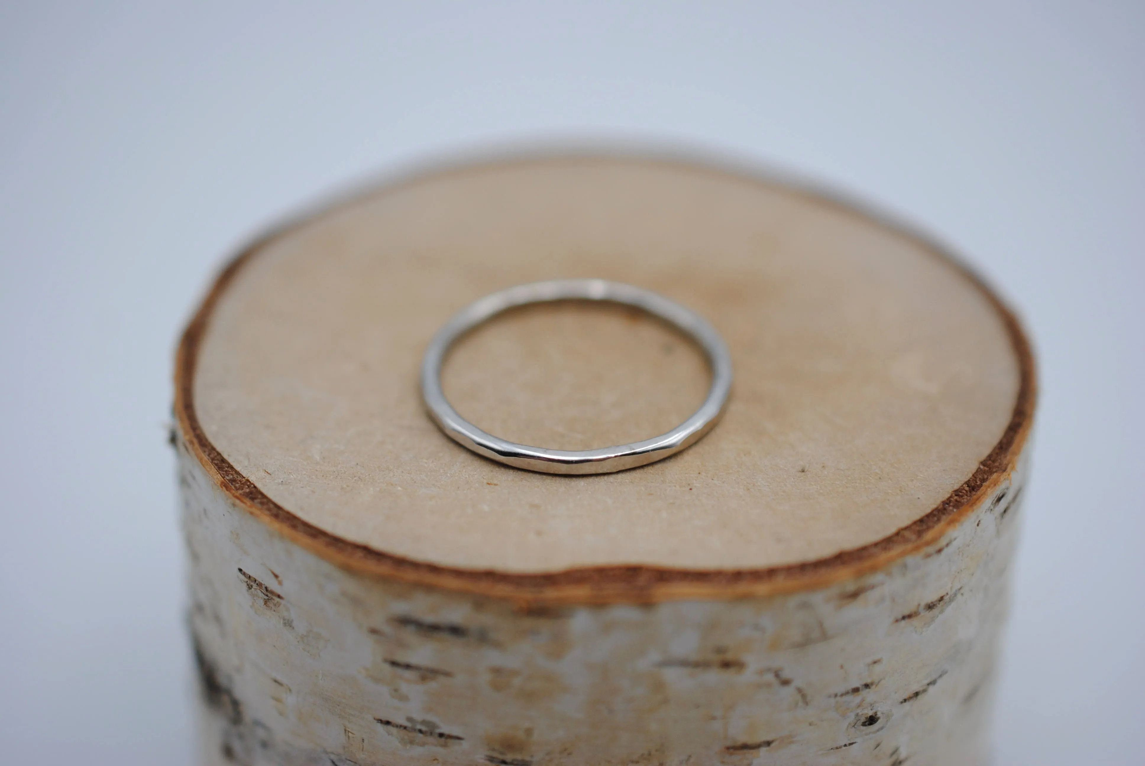 Thick Rhodium Stacker Ring