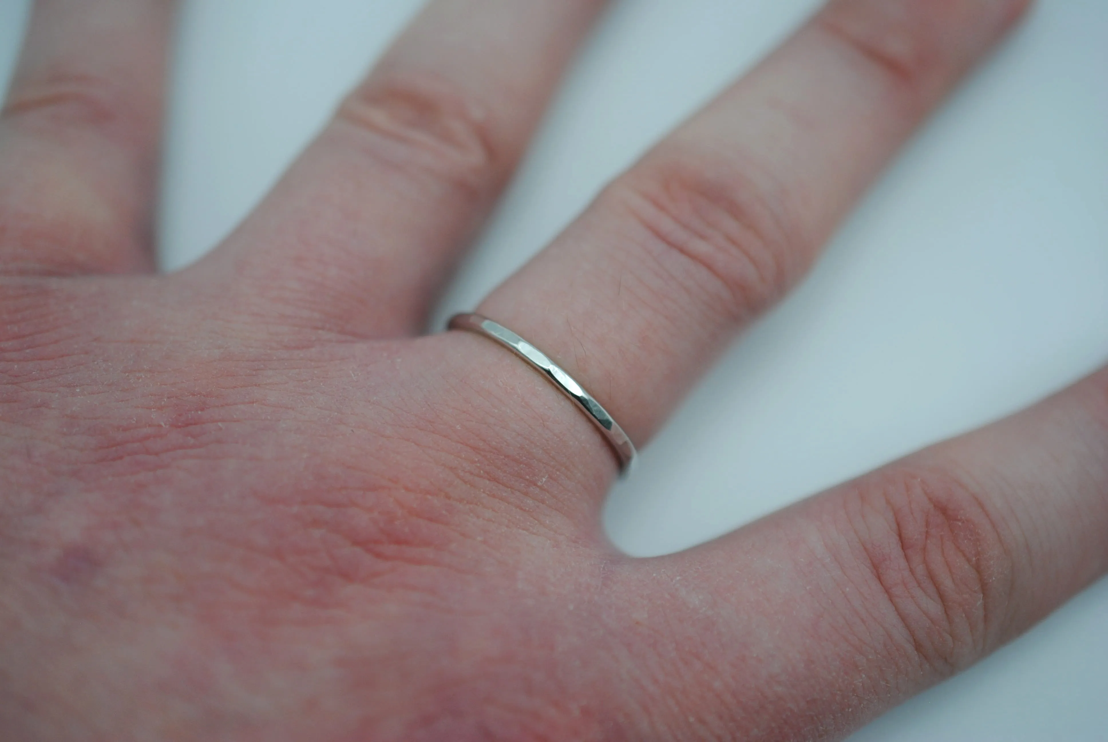 Thick Rhodium Stacker Ring