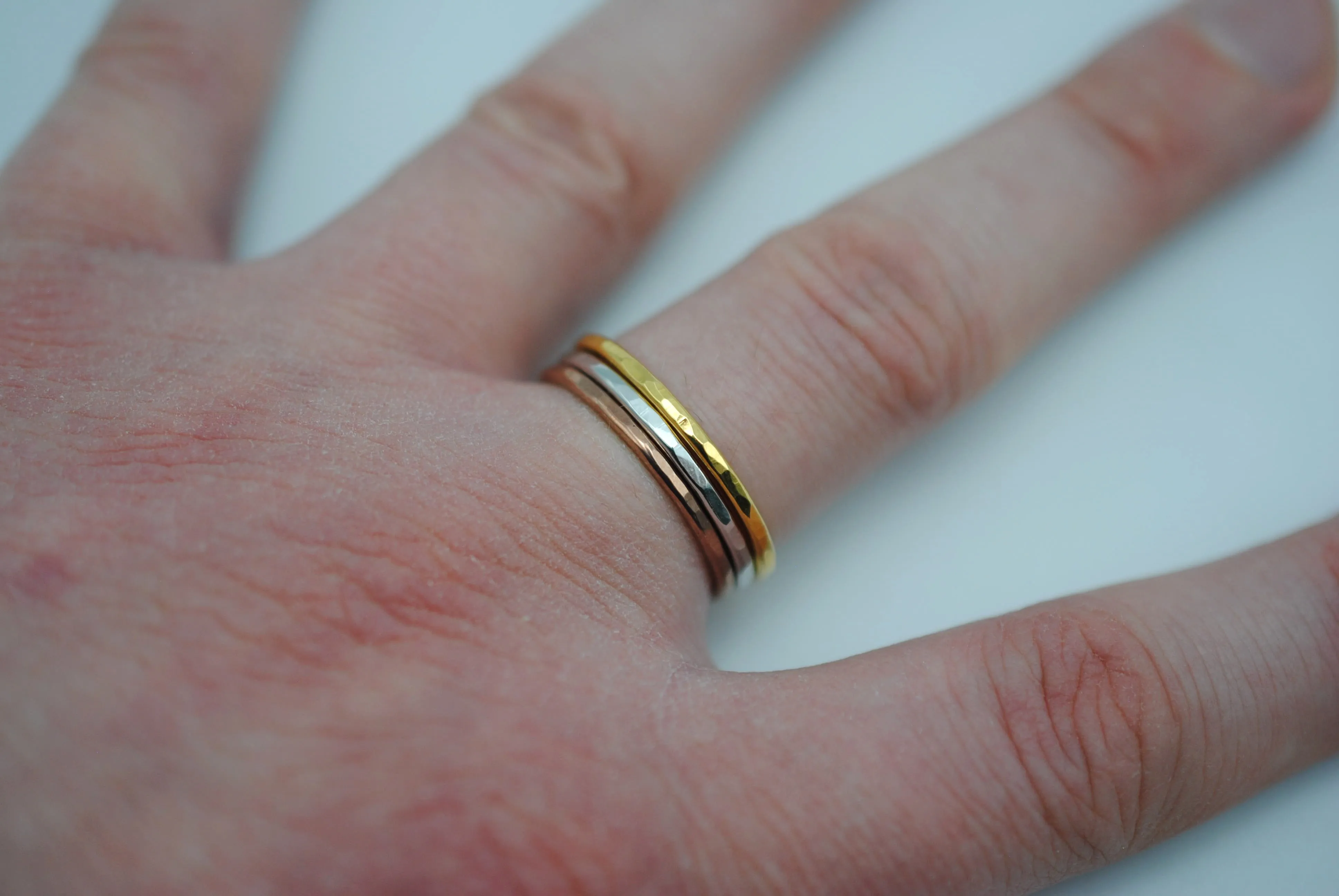Thick Rhodium Stacker Ring