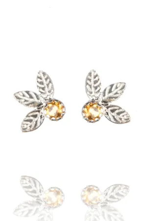 Triple leaf stud earrings
