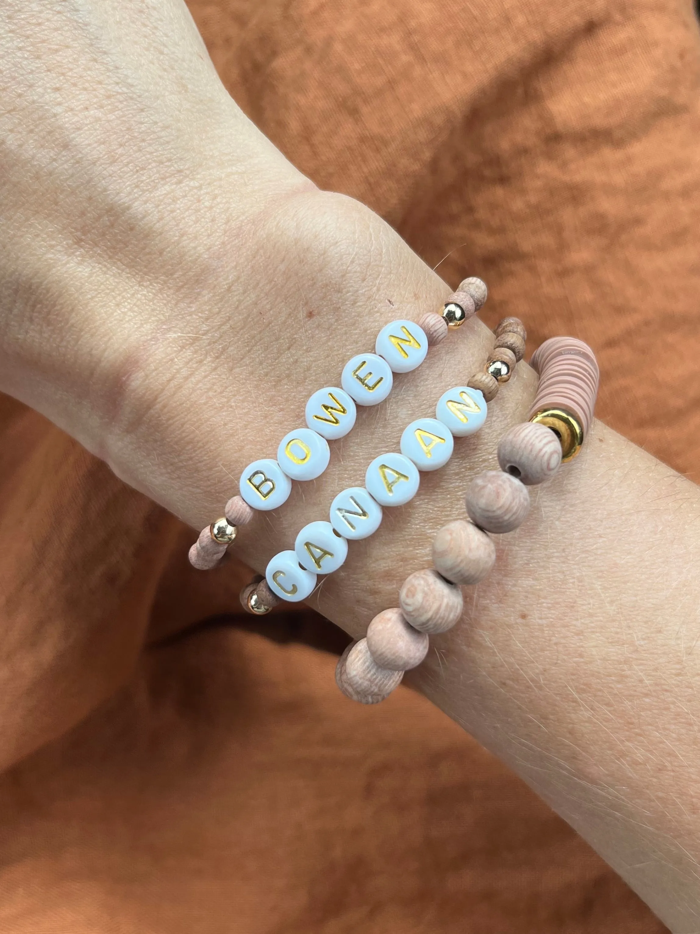 Wooden Name Bracelet